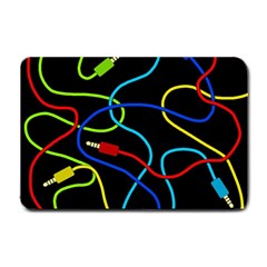 Audio Cables  Small Doormat  by Valentinaart