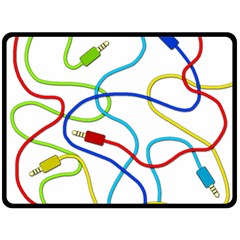 Colorful Audio Cables Fleece Blanket (large)  by Valentinaart