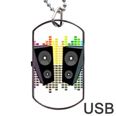 Loudspeakers - Transparent Dog Tag Usb Flash (one Side) by Valentinaart