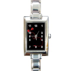 Earphones  Rectangle Italian Charm Watch by Valentinaart