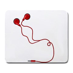 Earphones  Large Mousepads by Valentinaart