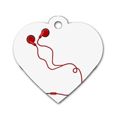 Earphones  Dog Tag Heart (one Side) by Valentinaart