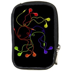 Colorful Earphones Compact Camera Cases by Valentinaart