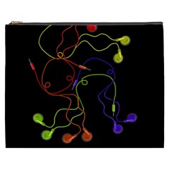 Colorful Earphones Cosmetic Bag (xxxl)  by Valentinaart