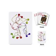 Colorful Earphones  Playing Cards (mini)  by Valentinaart