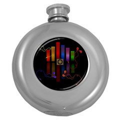 Energy Of The Sound Round Hip Flask (5 Oz) by Valentinaart