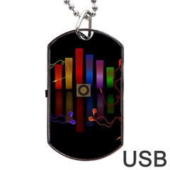 Energy Of The Sound Dog Tag Usb Flash (two Sides) by Valentinaart