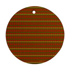 Fugly Christmas Xmas Pattern Round Ornament (two Sides)