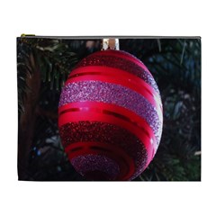 Glass Ball Decorated Beautiful Red Cosmetic Bag (xl) by Nexatart