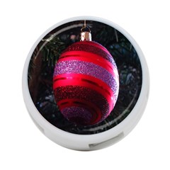Glass Ball Decorated Beautiful Red 4-port Usb Hub (two Sides)  by Nexatart