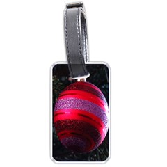 Glass Ball Decorated Beautiful Red Luggage Tags (one Side)  by Nexatart
