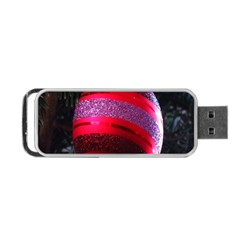 Glass Ball Decorated Beautiful Red Portable Usb Flash (one Side) by Nexatart