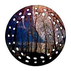 Full Moon Forest Night Darkness Round Filigree Ornament (two Sides) by Nexatart