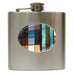 Glass Facade Colorful Architecture Hip Flask (6 Oz)