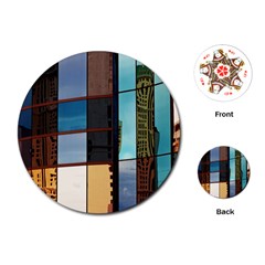 Glass Facade Colorful Architecture Playing Cards (round)  by Nexatart