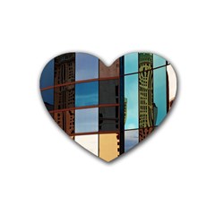 Glass Facade Colorful Architecture Rubber Coaster (heart)  by Nexatart