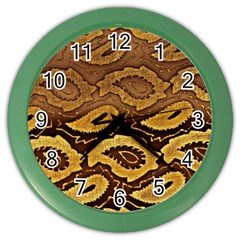 Golden Patterned Paper Color Wall Clocks by Nexatart