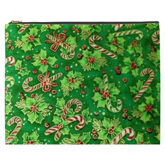 Green Holly Cosmetic Bag (xxxl)  by Nexatart