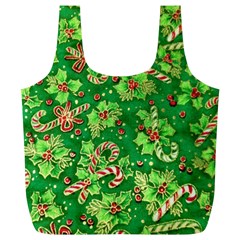 Green Holly Full Print Recycle Bags (l)  by Nexatart