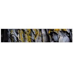 Grey Yellow Stone  Flano Scarf (large) by Nexatart