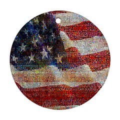 Grunge United State Of Art Flag Ornament (Round)