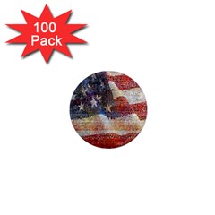 Grunge United State Of Art Flag 1  Mini Magnets (100 pack) 