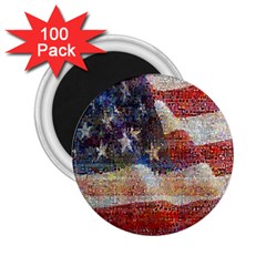 Grunge United State Of Art Flag 2.25  Magnets (100 pack) 