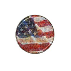 Grunge United State Of Art Flag Hat Clip Ball Marker (4 pack)