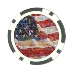 Grunge United State Of Art Flag Poker Chip Card Guard
