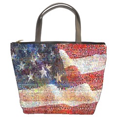 Grunge United State Of Art Flag Bucket Bags