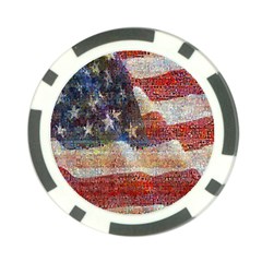 Grunge United State Of Art Flag Poker Chip Card Guard (10 pack)