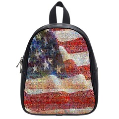 Grunge United State Of Art Flag School Bags (Small) 