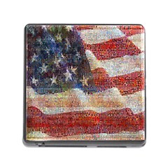 Grunge United State Of Art Flag Memory Card Reader (Square)