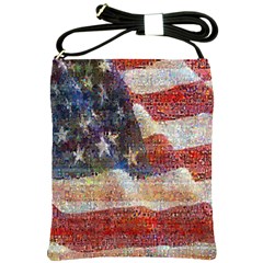 Grunge United State Of Art Flag Shoulder Sling Bags