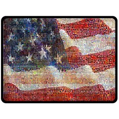 Grunge United State Of Art Flag Fleece Blanket (Large) 