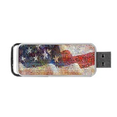 Grunge United State Of Art Flag Portable USB Flash (One Side)