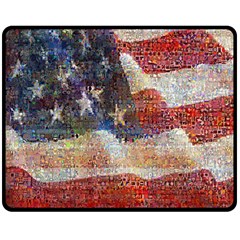 Grunge United State Of Art Flag Double Sided Fleece Blanket (Medium) 