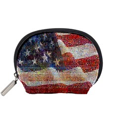 Grunge United State Of Art Flag Accessory Pouches (Small) 