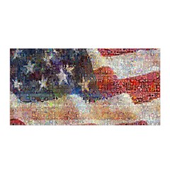 Grunge United State Of Art Flag Satin Wrap by Nexatart