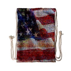 Grunge United State Of Art Flag Drawstring Bag (Small)