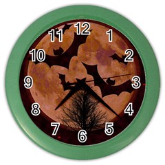 Halloween Card Scrapbook Page Color Wall Clocks by Nexatart