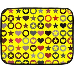 Heart Circle Star Fleece Blanket (mini) by Nexatart