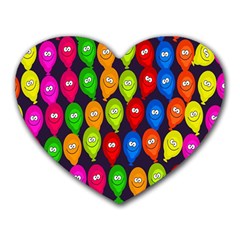 Happy Balloons Heart Mousepads by Nexatart