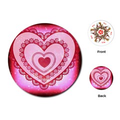 Heart Background Lace Playing Cards (round) 