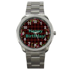 Happy Birthday! Sport Metal Watch by Nexatart