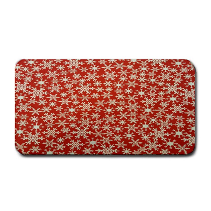 Holiday Snow Snowflakes Red Medium Bar Mats