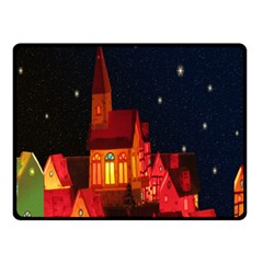 Market Christmas Light Double Sided Fleece Blanket (small)  by Nexatart