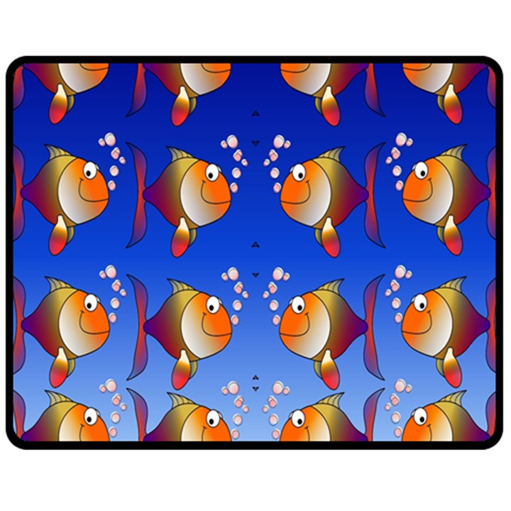 Illustration Fish Pattern Fleece Blanket (Medium) 