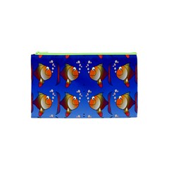 Illustration Fish Pattern Cosmetic Bag (xs) by Nexatart