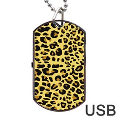 Jaguar Fur Dog Tag Usb Flash (two Sides) by Nexatart